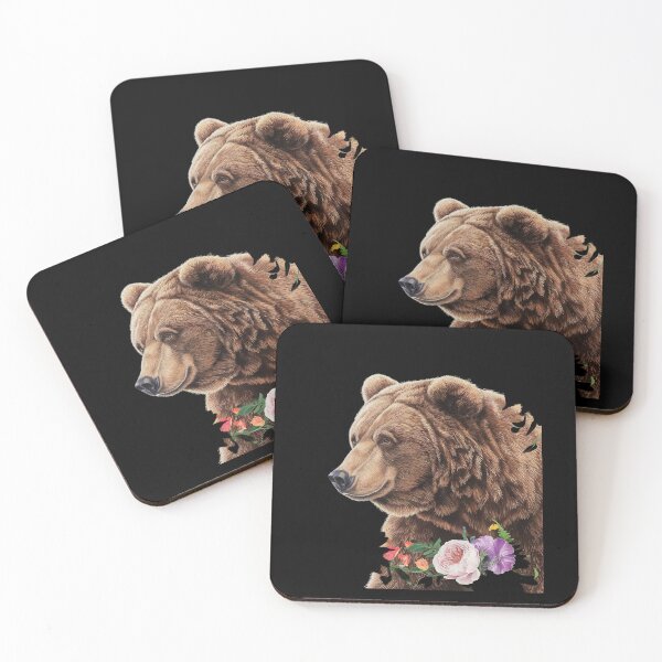 Item preview, Bear Nature Floral Grizzly Bear Face Animal Bear Love designed and sold by joyouartArt.