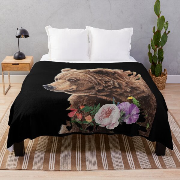 Item preview, Bear Nature Floral Grizzly Bear Face Animal Bear Love designed and sold by joyouartArt.