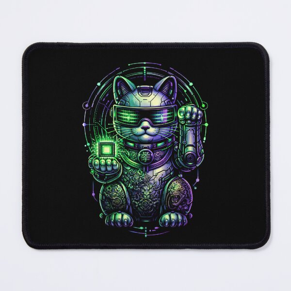 Item preview, Cyberpunk Samurai Lucky Cat Maneki Neko designed and sold by WildBoysShop.