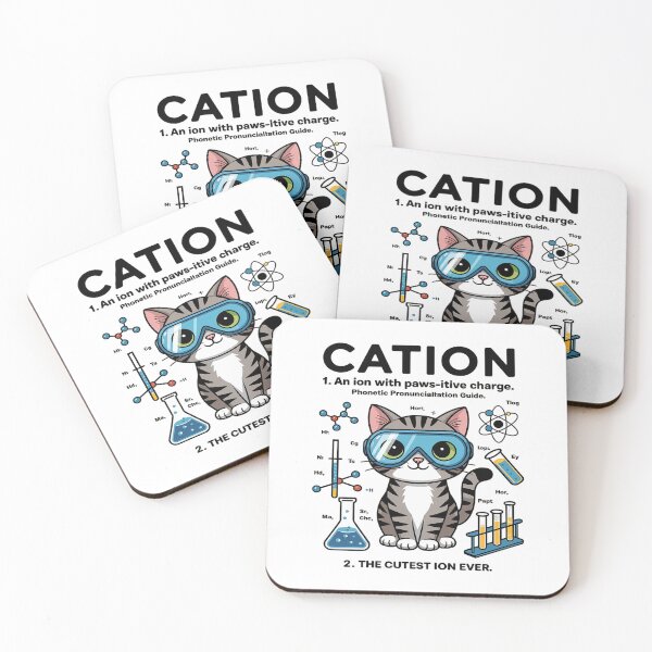 Item preview, Cation - Chemistry Humor Science Teacher Cat Pun  designed and sold by joyouartArt.