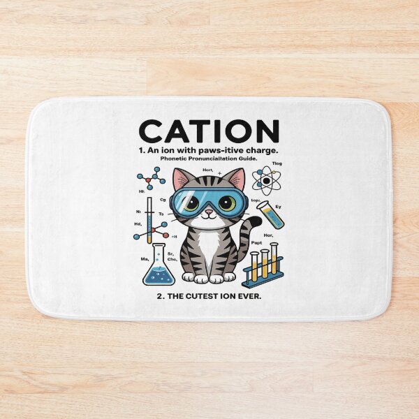 Item preview, Cation - Chemistry Humor Science Teacher Cat Pun  designed and sold by joyouartArt.