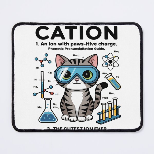 Item preview, Cation - Chemistry Humor Science Teacher Cat Pun designed and sold by joyouartArt.