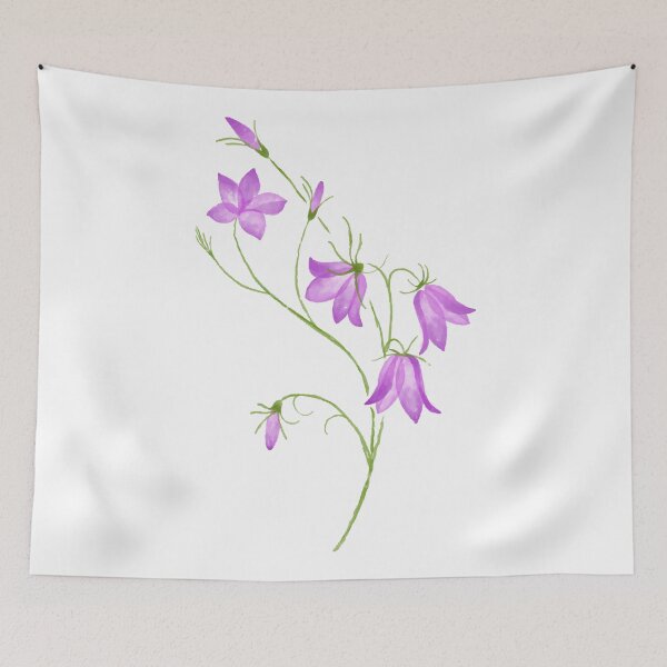 Item preview, Purple Watercolor Bellflowers Illustration designed and sold by PetalStories.