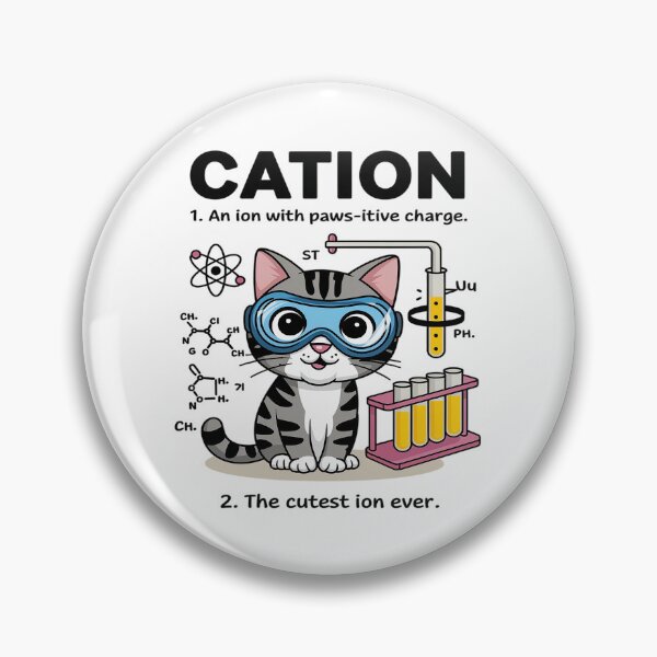 Item preview, Cation - Chemistry Humor Science Teacher Cat Pun  designed and sold by joyouartArt.