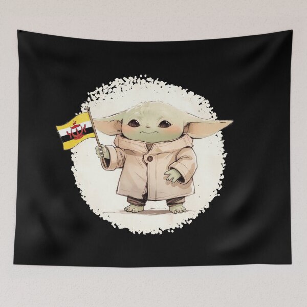 Item preview, BABY YODA WITH BRUNEI FLAG designed and sold by LIS AND MELIVERSO.