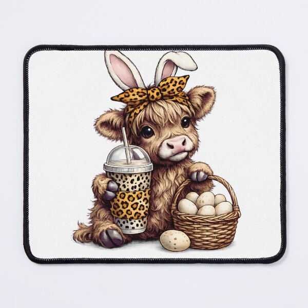 Item preview, Easter Highland Cow with Leopard Print designed and sold by Lbeck1869.