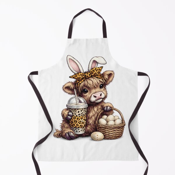 Item preview, Easter Highland Cow with Leopard Print designed and sold by Lbeck1869.