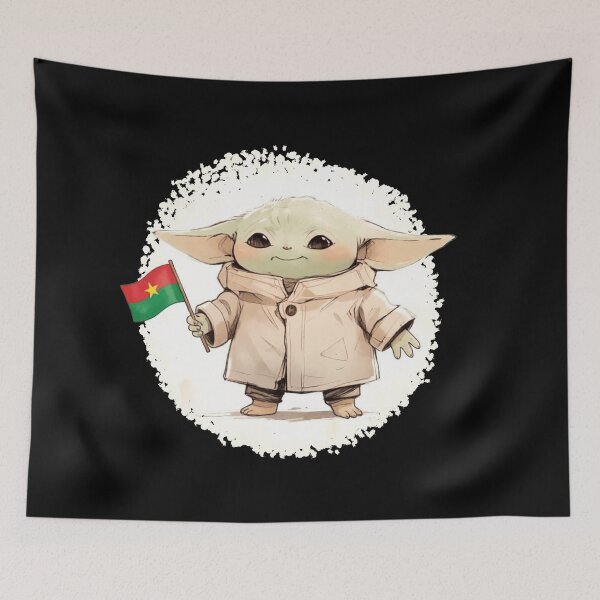 Item preview, BABY YODA WITH BURKINA FASO FLAG designed and sold by LIS AND MELIVERSO.
