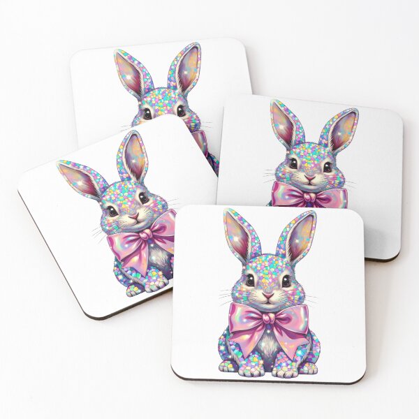 Item preview, Sparkly Glitter Easter Bunny with Pink Bow designed and sold by Lbeck1869.