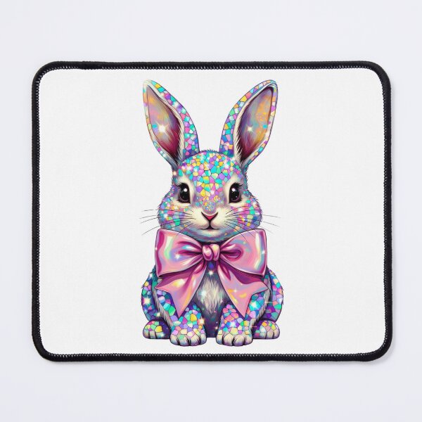 Item preview, Sparkly Glitter Easter Bunny with Pink Bow designed and sold by Lbeck1869.