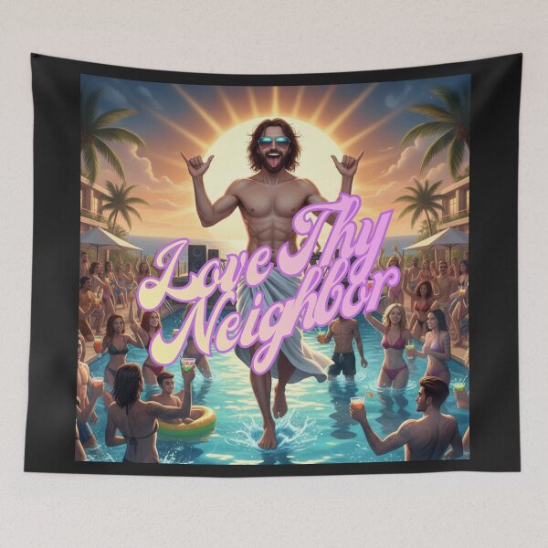 Item preview, LOVE THY NEIGHBOR ~ IBIZA JESUS designed and sold by TheLastGarden.