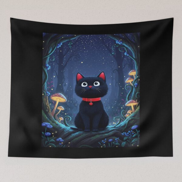 Item preview, Black Cat in Enchanted Forest designed and sold by Daniel Abdelmaseih.