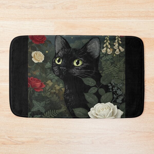 Item preview, Black Cat in a Moonlit Garden designed and sold by Daniel Abdelmaseih.