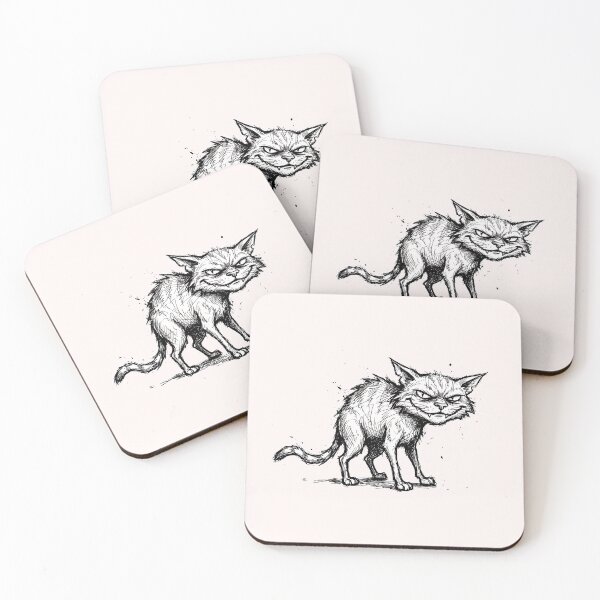 Item preview, Sarcastic Manic Cat - Unhinged Chaotic Ink Sketch Humor designed and sold by SylwiaPrint.