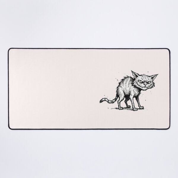 Item preview, Sarcastic Manic Cat - Unhinged Chaotic Ink Sketch Humor designed and sold by SylwiaPrint.