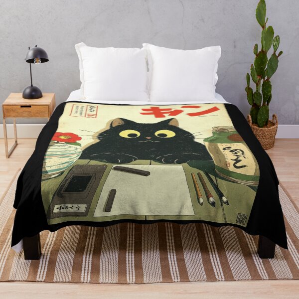 Item preview, Black Cat with Big Eyes and Japanese Art designed and sold by Daniel Abdelmaseih.