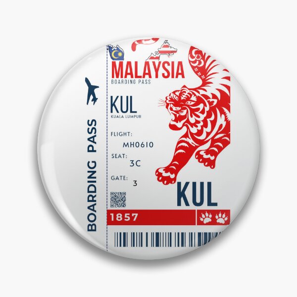 Item preview, Malaysia Boarding Pass Stylized Tiger designed and sold by InkWhirl.