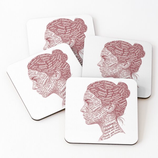 Item preview, Happiness Depends Upon Ourselves Typography Portrait — Stoic Philosophy Art designed and sold by GloboStyle Design .