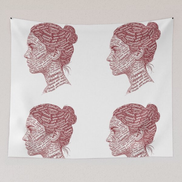 Item preview, Happiness Depends Upon Ourselves Typography Portrait — Stoic Philosophy Art designed and sold by GloboStyle Design .