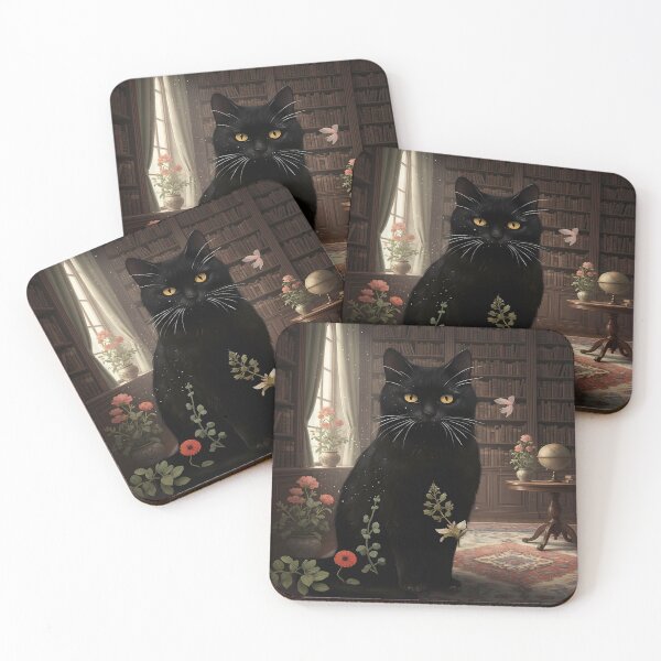 Item preview, Enchanting Black Cat in a Library designed and sold by Daniel Abdelmaseih.