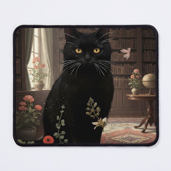 Item preview, Enchanting Black Cat in a Library designed and sold by Daniel Abdelmaseih.