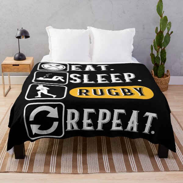 Item preview, Eat Sleep Rugby Repeat Sports Routine Typography designed and sold by GabrieSketcham.