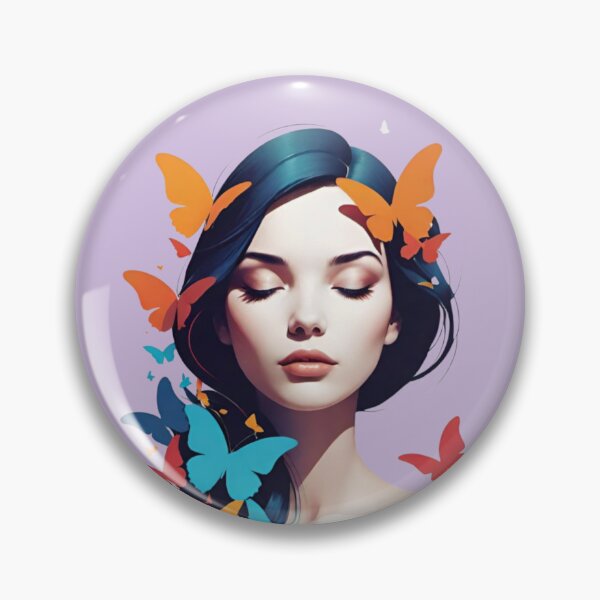 Item preview, Ethereal Woman with Colorful Butterflies Art Illustration designed and sold by AlxVel.