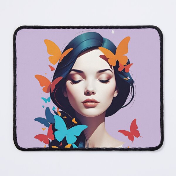 Item preview, Ethereal Woman with Colorful Butterflies Art Illustration designed and sold by AlxVel.