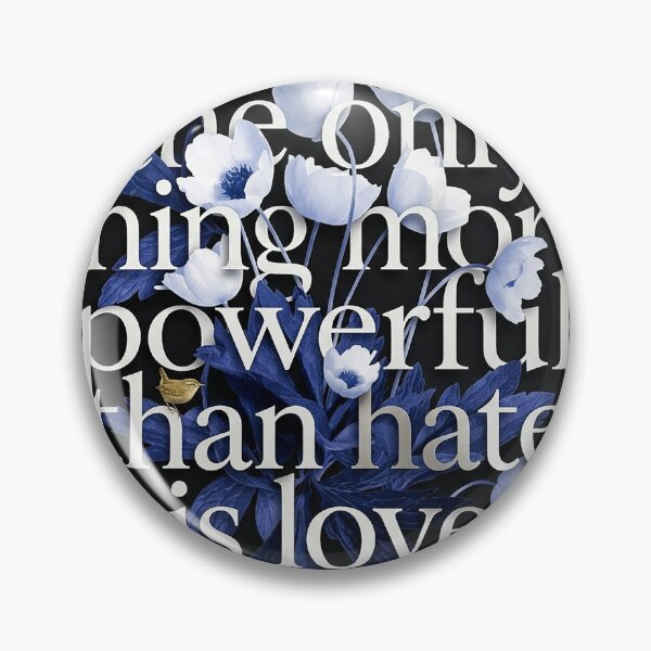 Item preview, Love Over Hate Indigo Floral Typography designed and sold by zzz888.