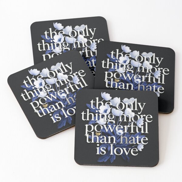 Item preview, Love Over Hate Indigo Floral Typography designed and sold by zzz888.