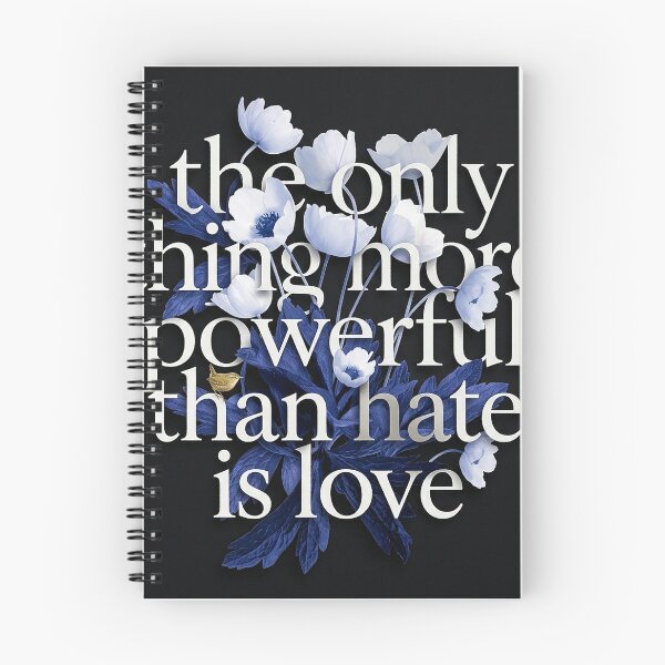Item preview, Love Over Hate Indigo Floral Typography designed and sold by zzz888.