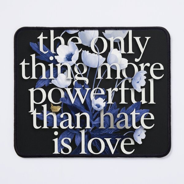 Item preview, Love Over Hate Indigo Floral Typography designed and sold by zzz888.