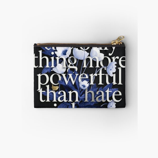 Item preview, Love Over Hate Indigo Floral Typography designed and sold by zzz888.
