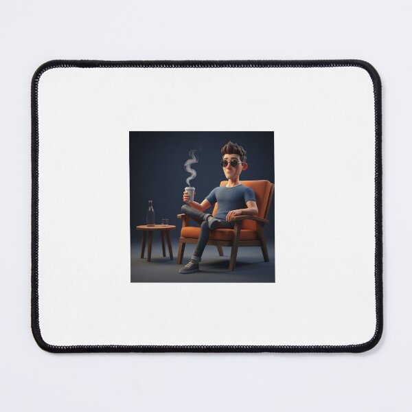 Item preview, Cool Relaxed Guy with Coffee – 3D Aesthetic Character Art designed and sold by TrendTonic1.