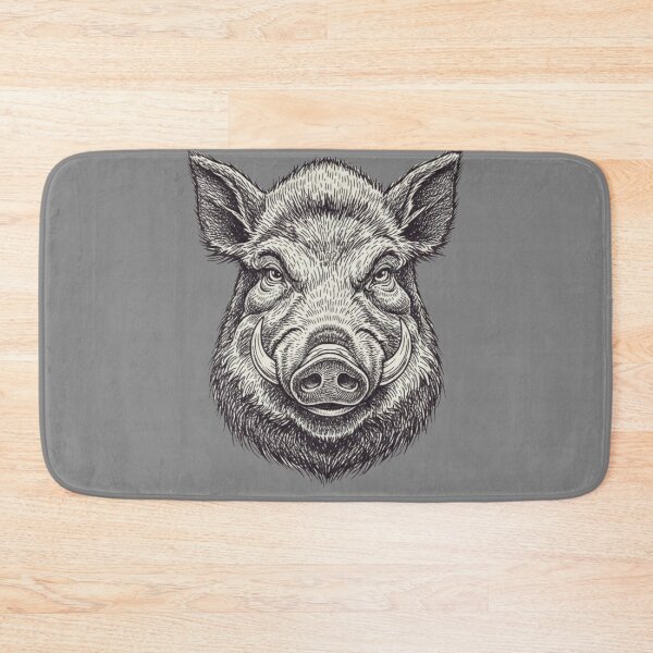 Item preview, Wild Boar Head Illustration – Rustic Wildlife Art designed and sold by LittleLoopArt.