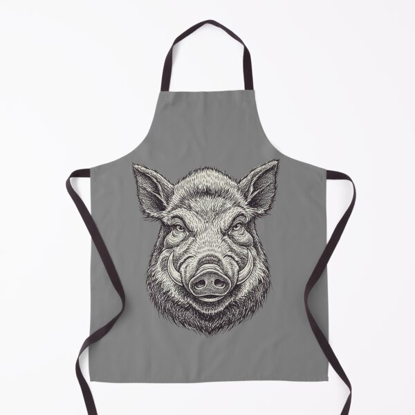 Item preview, Wild Boar Head Illustration – Rustic Wildlife Art designed and sold by LittleLoopArt.