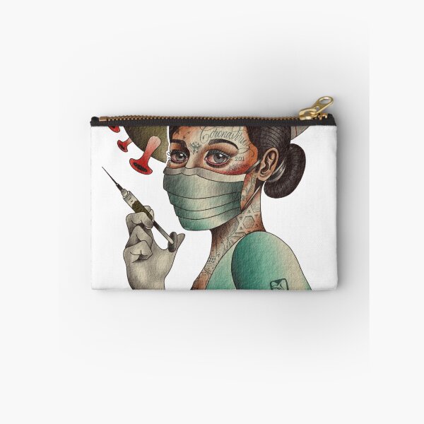 Item preview, COVID-19 Tattooed Nurse - American Traditional Style Illustration designed and sold by Prolificreate.
