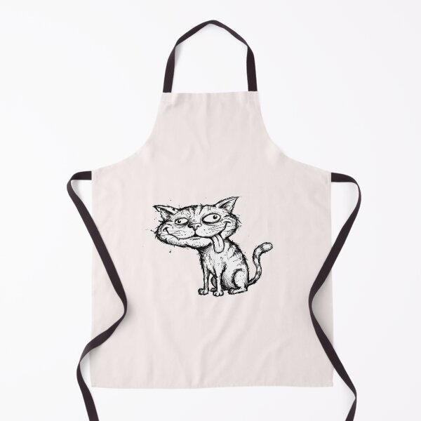 Item preview, Sarcastic Derp Cat - Unhinged Chaotic Blep Ink Sketch designed and sold by SylwiaPrint.