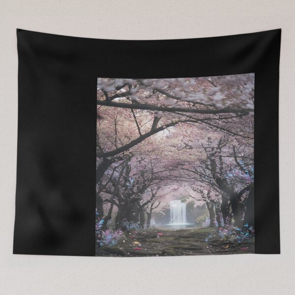 Item preview, Enchanted Cherry Blossom Waterfall Path designed and sold by balquebratum.