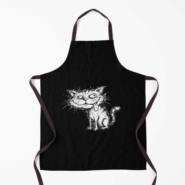 Item preview, Sarcastic Derp Cat - Unhinged Chaotic Blep Ink Sketch designed and sold by SylwiaPrint.