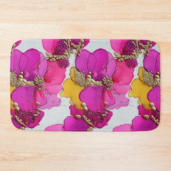 Item preview, Pink and Gold Alcohol Ink Floral Abstract designed and sold by Piotrek0001.