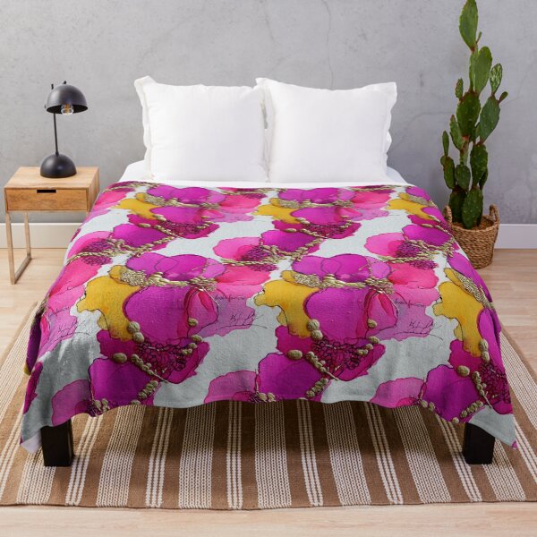 Item preview, Pink and Gold Alcohol Ink Floral Abstract designed and sold by Piotrek0001.