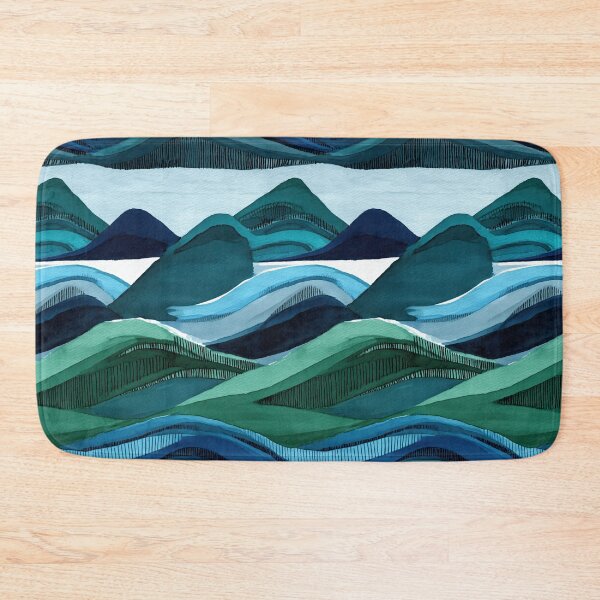 Item preview, Abstract Blue and Green Wavy Landscape designed and sold by Piotrek0001.