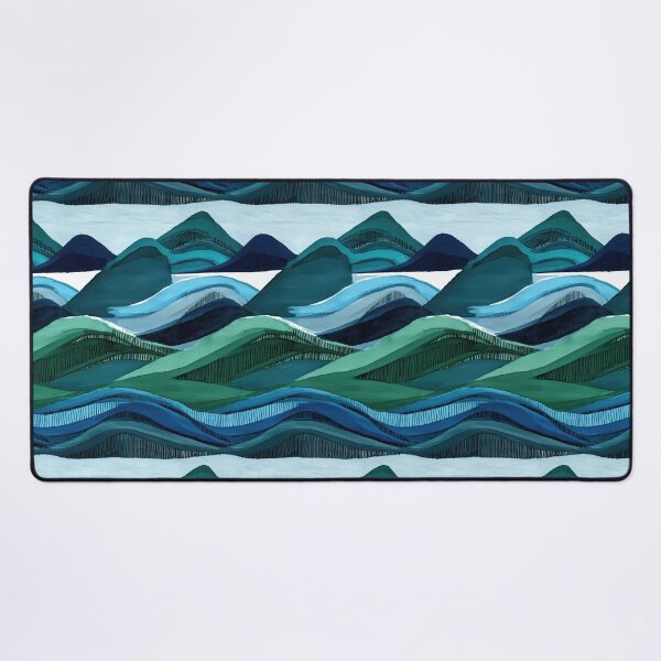 Item preview, Abstract Blue and Green Wavy Landscape designed and sold by Piotrek0001.