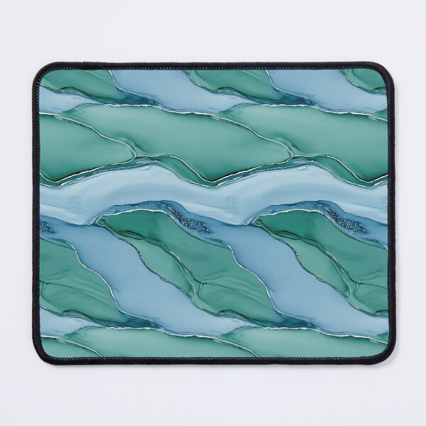 Item preview, Soft Teal and Grey Flowing Fluid Art designed and sold by Piotrek0001.