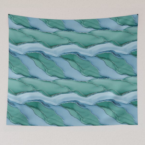 Item preview, Soft Teal and Grey Flowing Fluid Art designed and sold by Piotrek0001.