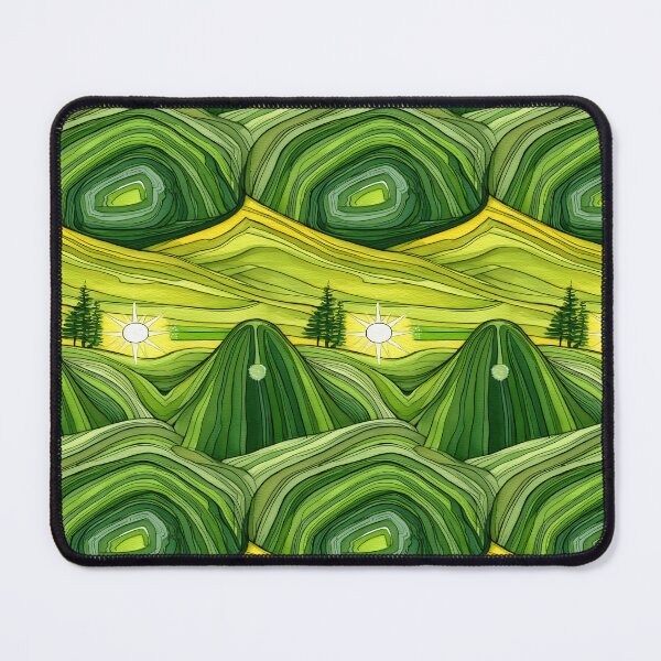 Item preview, Abstract Green Rolling Hills and Sun designed and sold by Piotrek0001.