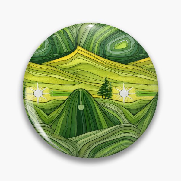 Item preview, Abstract Green Rolling Hills and Sun designed and sold by Piotrek0001.