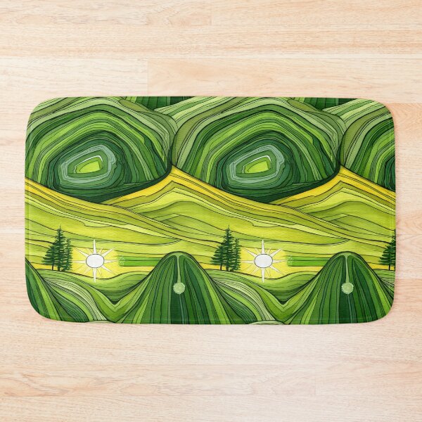 Item preview, Abstract Green Rolling Hills and Sun designed and sold by Piotrek0001.