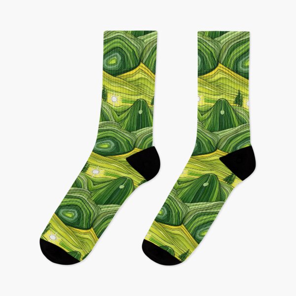 Item preview, Abstract Green Rolling Hills and Sun designed and sold by Piotrek0001.